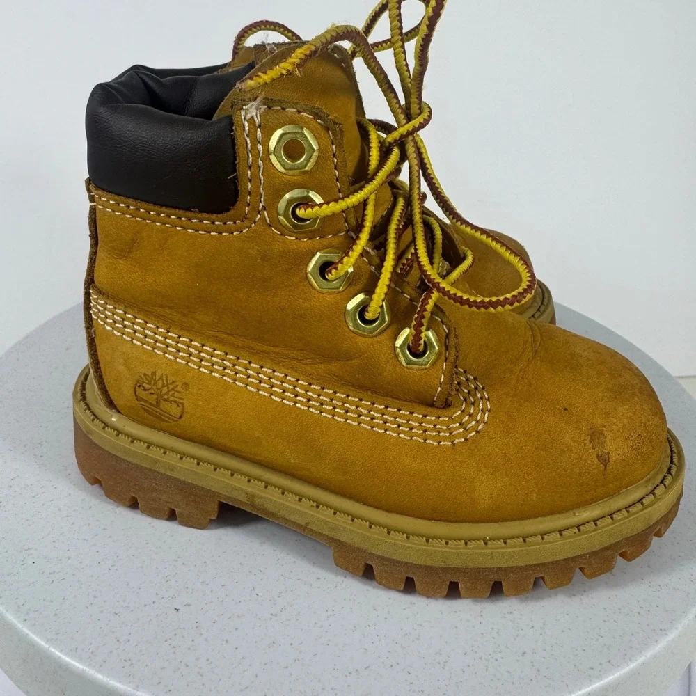 Timberland Premium Waterproof Toddler Boots 6M Wheat Gold Good 12809‎